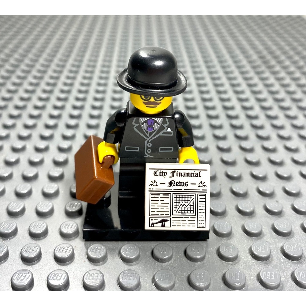 LEGO Minifigure Series 8 Businessman COL120 Retired Briefcase Newspaper